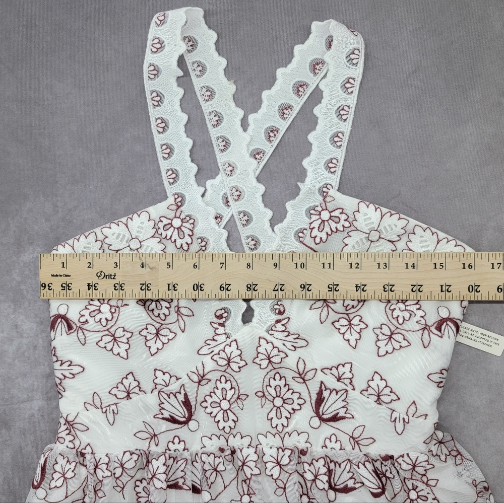 Anthropologie NWT Tiered V-Neck Embroidered Midi Summer Picnic Dress - Picture 14 of 16